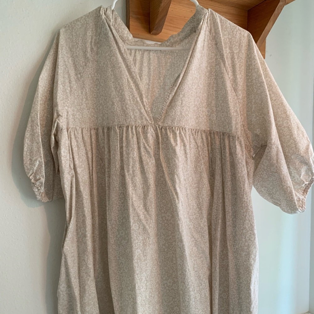 Everlane shirred mini dress
